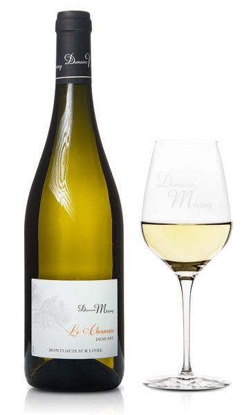 verre-bouteille-chesneau vin blanc sec AOC Montlouis Le Chesneau - Domaine Mosny