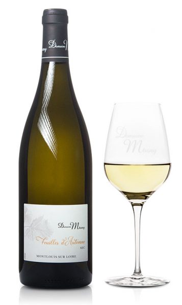 verre-bouteille-feuilles-dautomne vin blanc sec AOC Montlouis Feuilles d'automne - Domaine Mosny