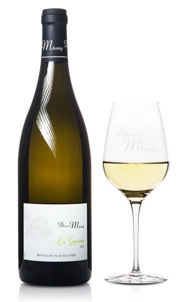 verre-bouteille-graviers vin blanc sec AOC Montlouis Les Graviers - Domaine Mosny